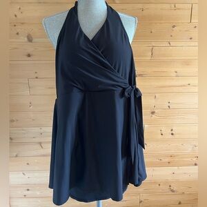 J Crew Black Halter Wrap Swim Dress Sz 12